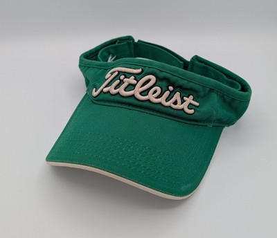 Titleist Golf Visor Green Cream 3D Logo #1 Patch Strap Sun Visor Hat Clean