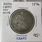 1876 P SEATED LIBERTY HALF  In FINE +Condition XX645