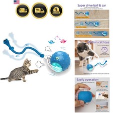 Interactive Cat Toys Ball for Indoor Cats Chirping Motion-Activated Blue