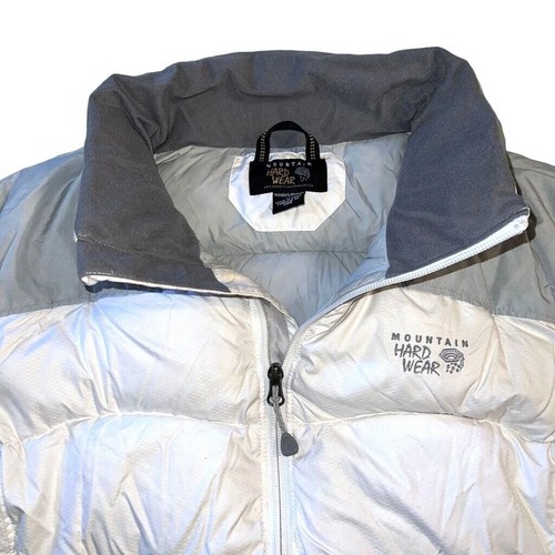 Mountain Hardwear Womens Puffer Jacket Down Winter Coat Outdoor White Gray Large - Picture 3 of 19