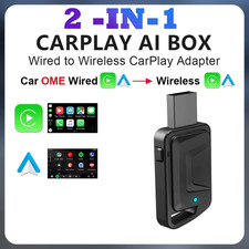 2 In1 Wired to Wireless Carplay Android Auto Adapter for OEM Car Stereo with USB