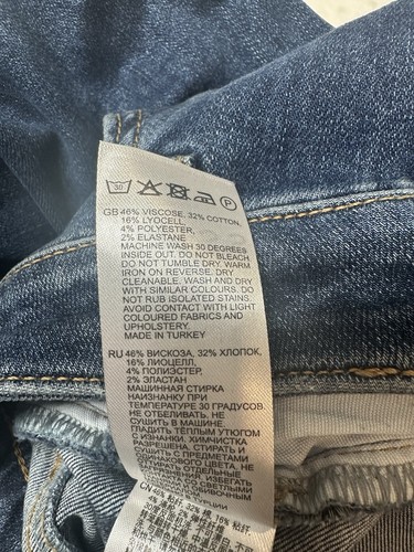 Jeans svasati Reiss Beau vita alta 26R lavaggio scuro denim elasticizzato made in Turkey - Foto 5 di 5