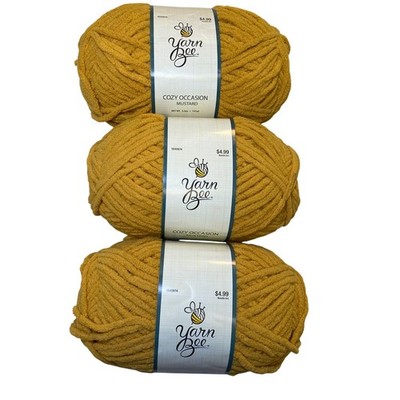 Yarn Bee Cozy Occasion Mustard Yarn Lot of 3 Skeins Super Bulky Polyester
