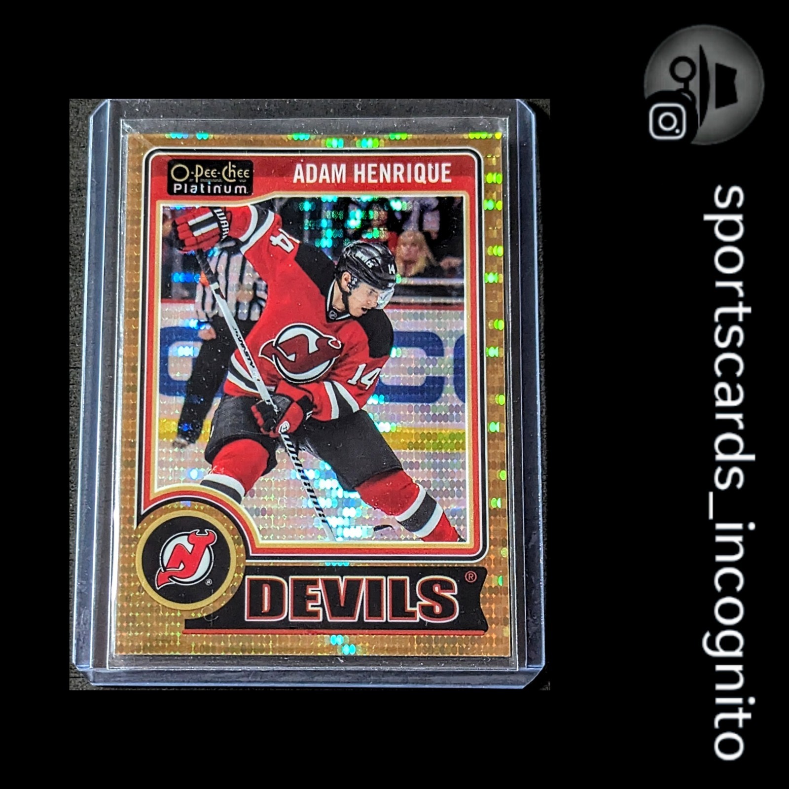 2014-15 O-Pee-Chee OPC Platinum #23 Adam Henrique Seismic Gold /50