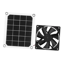 1-Solar Powered Exhaust Fan Solar Panel Fan 6V 10W For Greenhouse Shed Attic