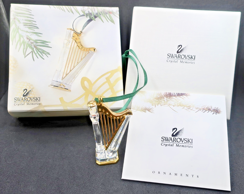 Retired Mint in Box 1999 Swarovski Crystal Memories Harp Christmas Tree Ornament - Bild 1 von 11