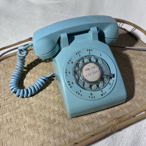 Vintage ITT Bell Rotary Phone Green Blue USA Telephone Home Works READ - Picture 8 of 16