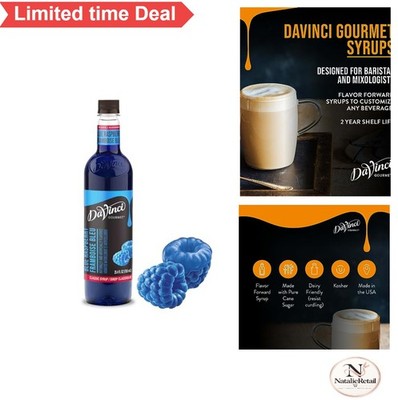 Blue Raspberry Syrup 25.4oz Cane Sugar Cocktail Mocktail Lemonade Soda Flavoring