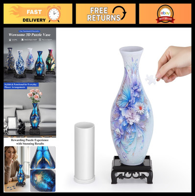 3D Jigsaw Puzzle Vase for Adults - Flower Arrangement Art Gift, Home Decor