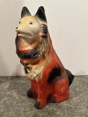 Hund Mid Century Kreide Karneval Preis Figur 11" groß sehr schön - Bild 1 von 6