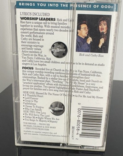 As For My House- Praise & Worship Featuring Rick & Cathy Riso- Cassette(1994) - Picture 2 of 14