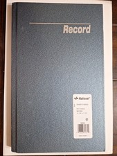 National Granite Record Book Patina Blue 12¼ x 7¼ 300 Pages Minor Cover Damage