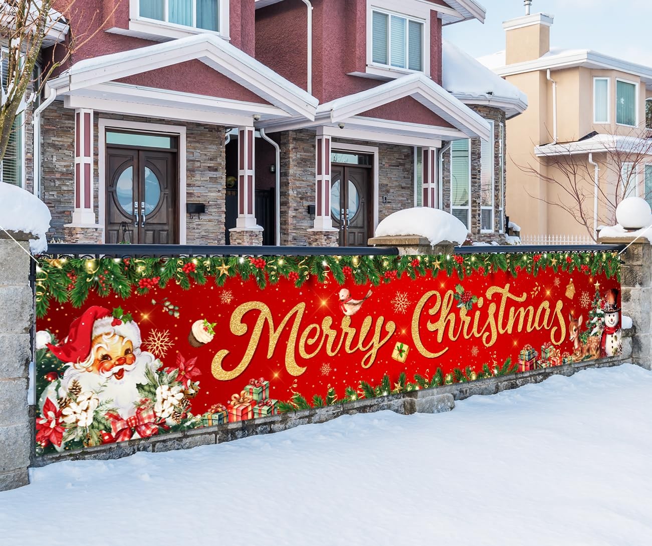 Vintage Christmas Decorations Outdoor Yard Sign Vintage Merry Christmas Banner