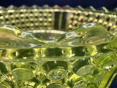 Uranium Glass Richards & Heartly 3 Panel Master Bowl Vaseline Canary C1891 Glows - Picture 15 of 24
