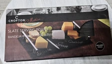 CROFTON Chef's Collection Slate Serving  Board With Chalk New In Box
