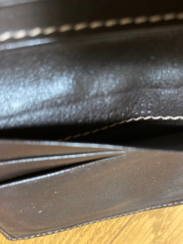 Gucci Card Case Pass Holder Dark Brown Leather Heart Logo Shima elegant D954 - Picture 4 of 4