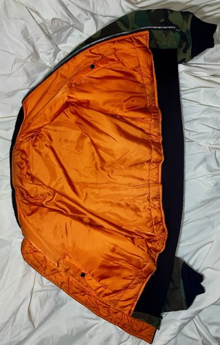 Alpha Industries MA-1 Vintage Camo Bomber Men’s Size Large Made In The U.S.A - Picture 5 of 8