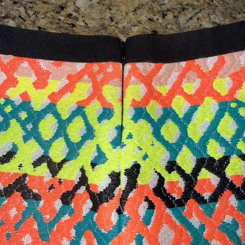 NEW Girl's Milly Minis Neon Multicolor Jacquard Mini Skirt Sz 5 Party Aztec NWT - Picture 4 of 15