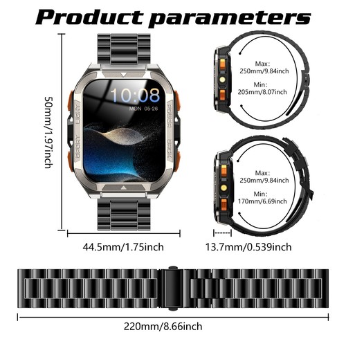 Reloj inteligente de grado militar para hombre, posición GPS, AI ChatGpt reloj inteligente Bluetooth - Imagen 13 de 13