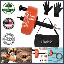 Heavy Duty Drain Cleaning Snake with 25-Foot Cable and Drill Attachment Included