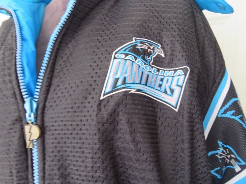Vintage Carolina Panthers Pro Line Puffer Jacket Gr. XL wendbar mit Kapuze - Bild 8 von 24