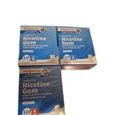 3 Walgreens Nicotine Gum,Original 2 boxes 2 mg 1 box 4 mg .110 each box