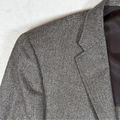 Hickey Freeman 46 L USA Wolle Kaschmir ungefüttert anthrazit Birdseye Tweed Blazer - Bild 2 von 11