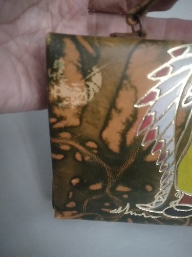 Pochette vintage in pelle Disney Peter Pan Little Hiawatha Mashup fatta a mano - Foto 3 di 15