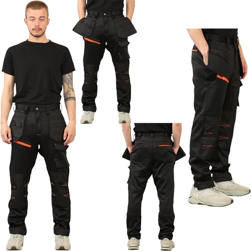 Mens Heavy Duty Work Trousers with Multi Pockets Workwear Pro Combat Cargo Pants - Picture 1 of 6