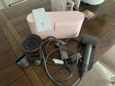 Dyson Supersonic Ionic Hair Dryer, Iron/Fuchsia Plus Hot Air Brush Curler