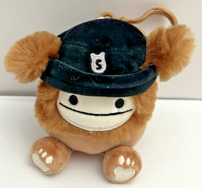 Squishmallows Benny Brown Yeti Bigfoot Plush Kelly Toy Clip on 4'' S Beanie Hat