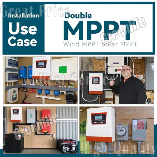 3000W Wind & Solar Double MPPT Hybrid Charge Controller Auto DC 48V Regulator US - Picture 7 of 12