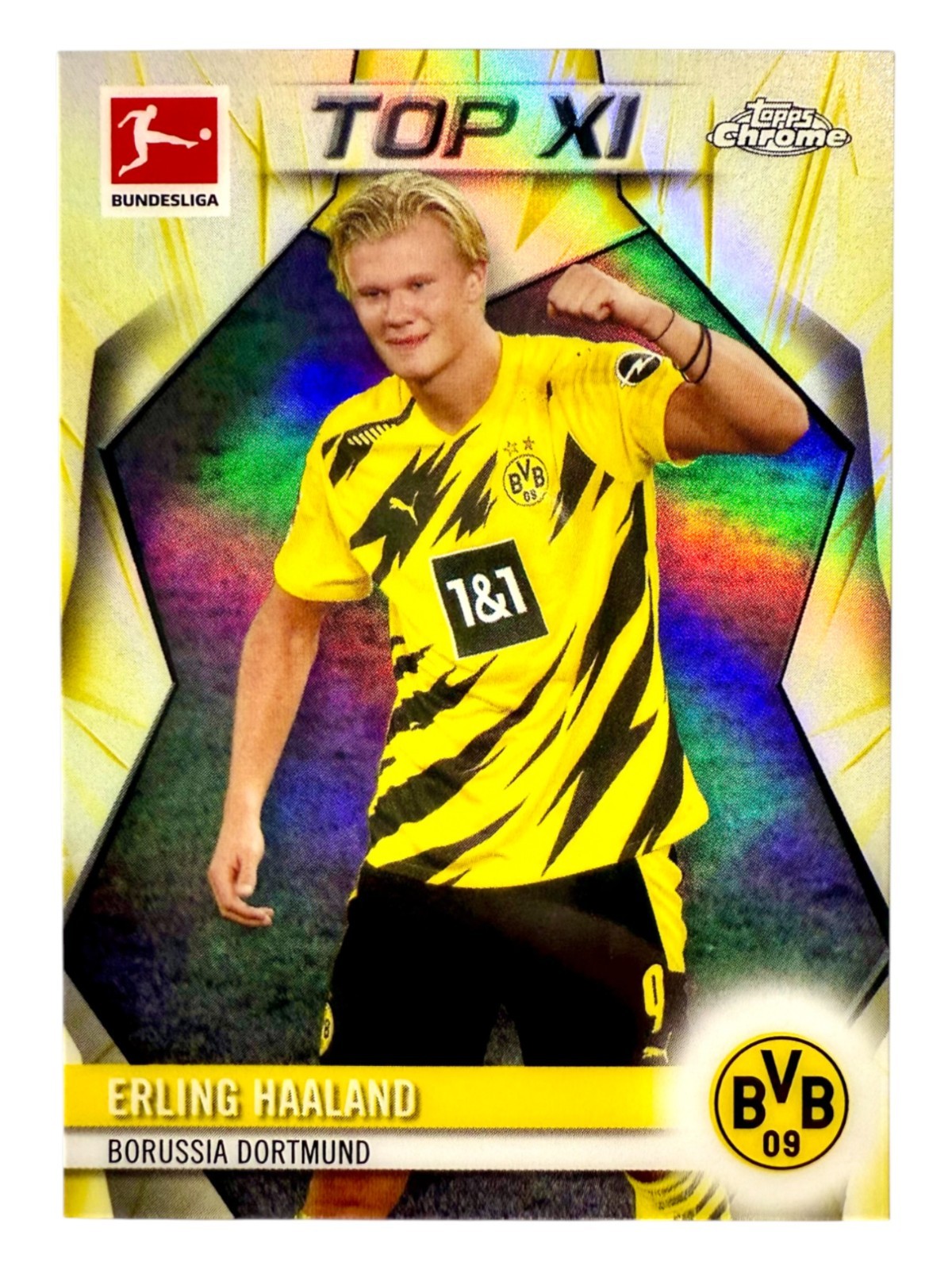 2020-21 Topps Chrome Bundesliga Erling Haaland TOP XI Refractor Insert 2021