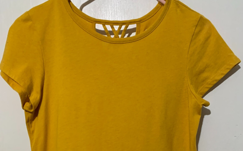 Old Navy Girls XL Mustard Softest Tee T-Shirt 14–16 Short Sleeve Cotton Classic - Picture 4 of 8