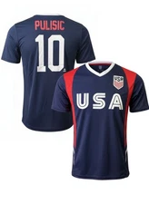 Icon Sports Christian Pulisic #10 USA Soccer Jersey Navy Officially Licensed