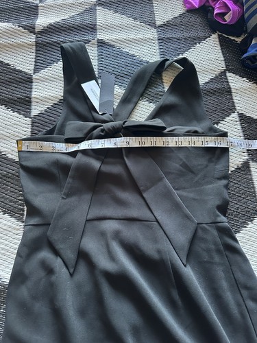 BANANA REPUBLIC Back ribbon v neck dress Size 6 Little Black Dress Bow NWT - Picture 6 of 8