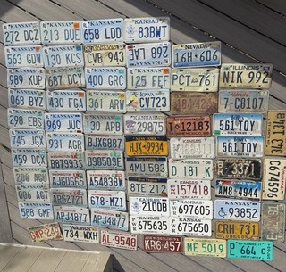 LICENSE PLATE CRAFT LOT Of 67 Kansas New York Arkansas Oregon Louisiana WA IL IA
