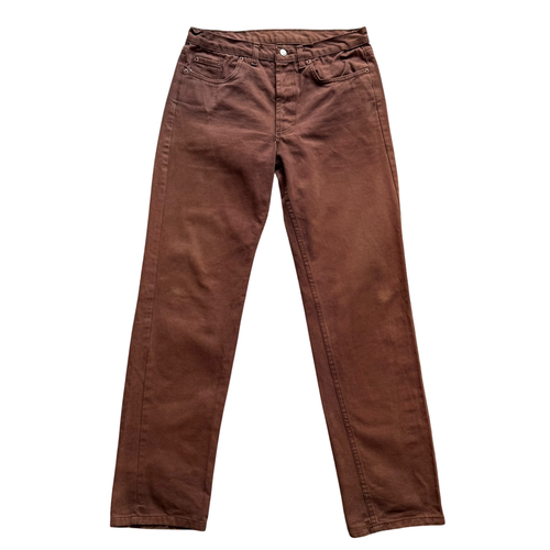 LEVI'S Mens 501 Straight Jeans W33 L34 Brown Denim