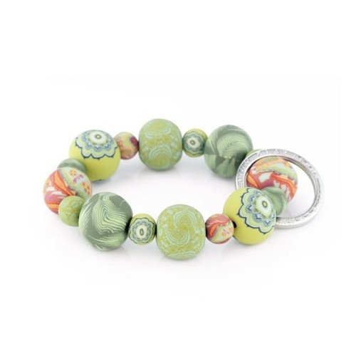 Jilzarah Wrist Keychain Handmade Clay Beads In Green Fern - Picture 6 of 7
