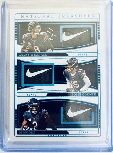 2024 National Treasures 1 Of 1 Triple Nike Swoosh Caleb Williams Rome Odunze 1/1
