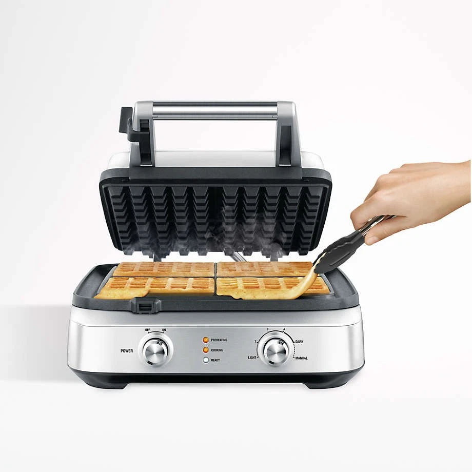 Breville The Smart Waffle Maker 4 Slice BWM604BSSUSC, Sliver - Image 3 of 4