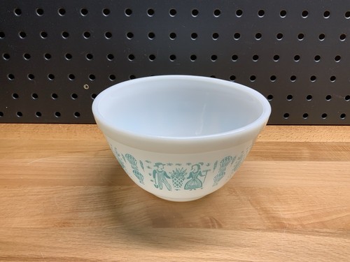 Vintage Pyrex Amish Butterprint Türkis Weiß 1-1/2 Pint Rührschüssel #401