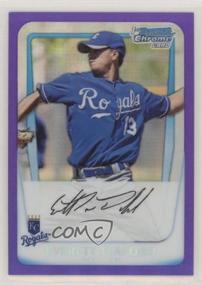 2011 Bowman Chrome Prospects Purple Refractor /700 Everett Teaford Rookie RC sh7
