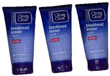 3 X Clean & Clear® Blackhead Eraser Scrub Oil-Free Facial Wash OLD FORMULA 5 OZ
