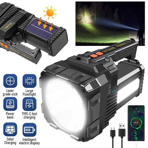2PCS10000000LM Spotlight Rechargeable Flashlight Super Bright Outdoor Handheld - Picture 2 of 15