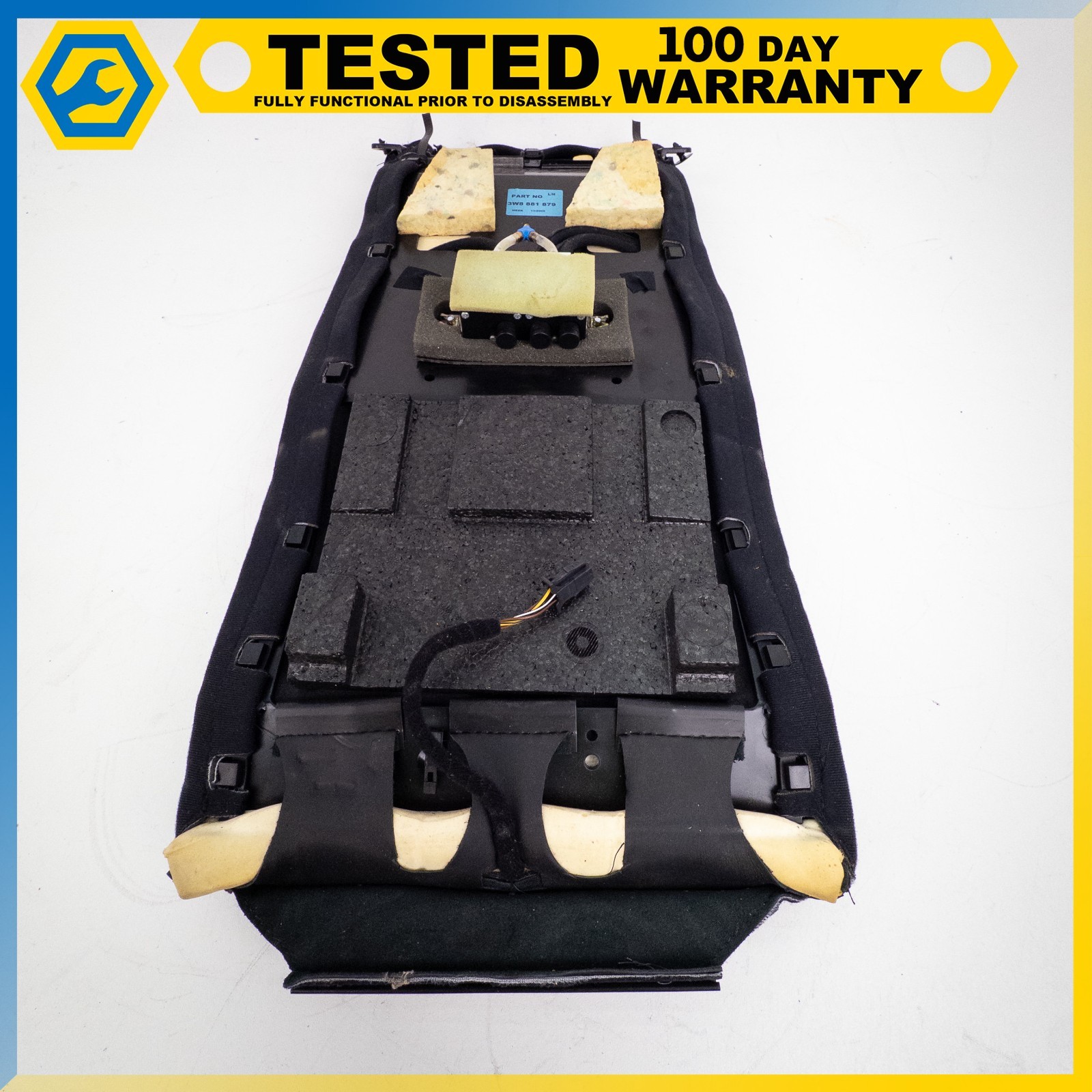 03-13 BENTLEY CONTINENTAL GT FRONT LEFT SIDE SEAT UPPER BACK CUSHION BLACK OEM