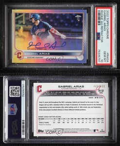 2022 Topps Chrome Rookie Refractor /499 Gabriel Arias PSA 10 GEM MT Auto RC