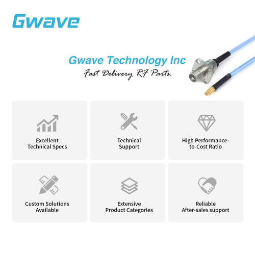 2.92mm 4 Hole Flange Female to GPPO Female .086" Semi-flexible Cable, DC-40GHz - Picture 10 of 11