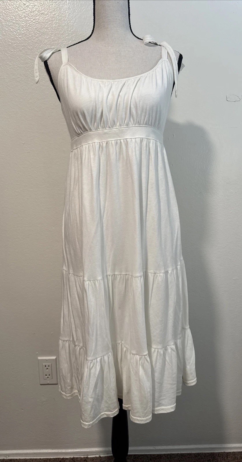 American Eagle White Tiered Midi Dress Womens Small NWT Spring Summer Casual S