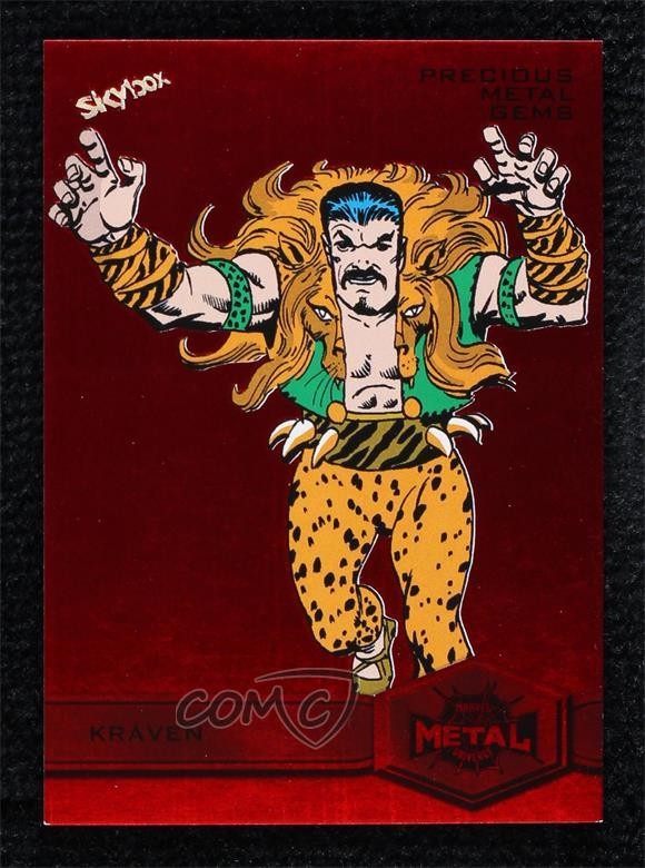 2022 Marvel Metal Universe Spider-Man High Series PMG Red /100 Kraven #143 0t11